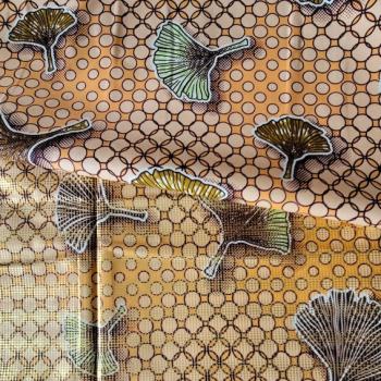 Preview: YELLOW GINKGO Afrikanischer Osikani Stoff